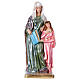 Heilige Anna mit Maria 40cm perlmuttartigen Gips s1