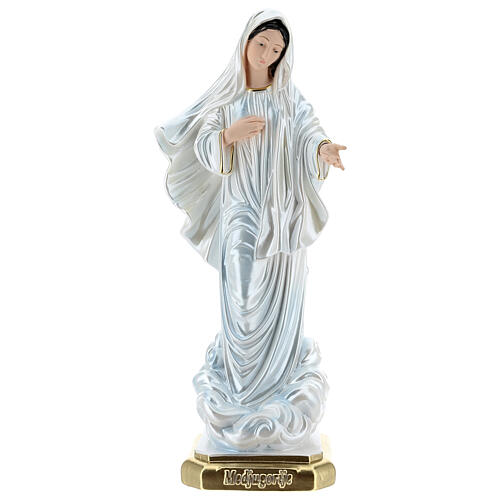 Our Lady of Medjugorje 40 cm in mother-of-pearl plaster 1
