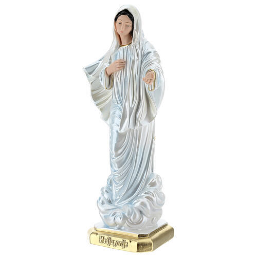 Our Lady of Medjugorje 40 cm in mother-of-pearl plaster 3