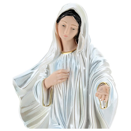 Our Lady of Medjugorje 40 cm in mother-of-pearl plaster 4