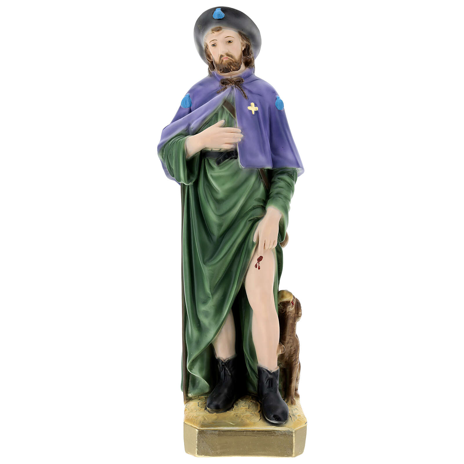 San Rocco 60 cm statua gesso | vendita online su HOLYART