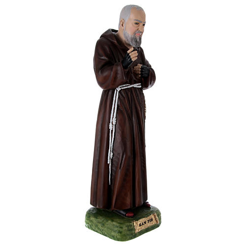 São Padre Pio Imagem Pintada Resina e Gesso 95 cm 4
