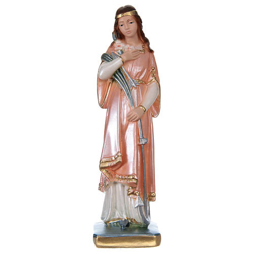 Statue of Saint Philomena, 20 cm in plaster with mother of pearl 1