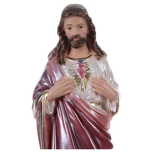 Sacred Heart of Jesus 20 cm in mother-of-pearl plaster 2