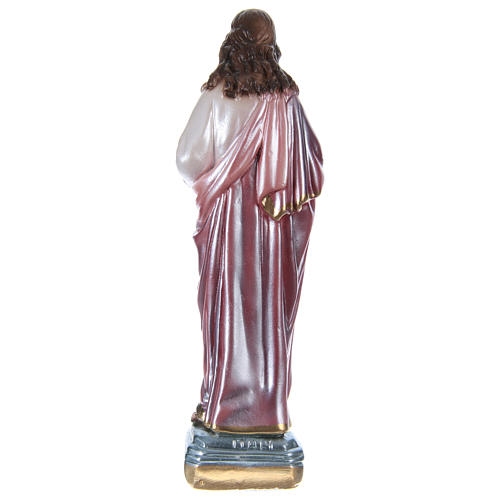 Sacred Heart of Jesus, 20 cm, in plaster with mother of pearl 4