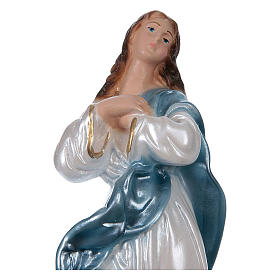 Estatua de yeso nacarado Virgen con ángeles 20 cm