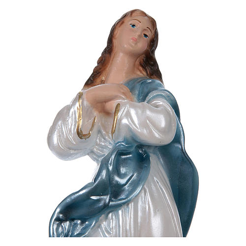 Estatua de yeso nacarado Virgen con ángeles 20 cm 2