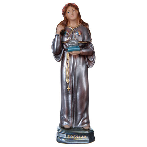 Statue of Saint Rosalia, 20 cm in plaster with mother of pearl 1