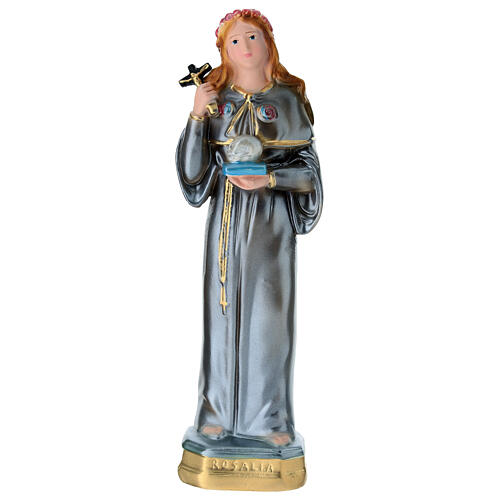 Statue of Saint Rosalia, 20 cm in plaster with mother of pearl 1