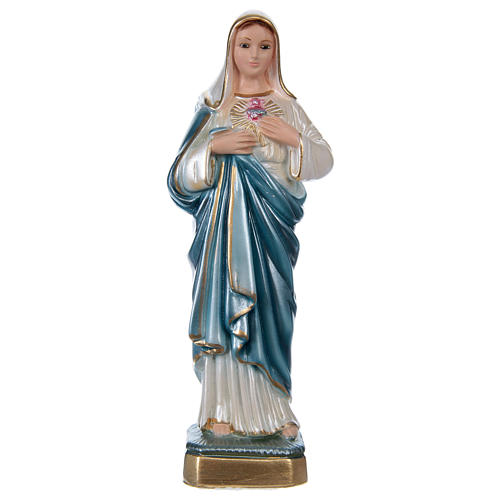 Heiligstes Herz Mariä 20cm perlmuttartigen Gips 1