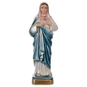 Sacro Cuore di Maria 20 cm gesso madreperlato