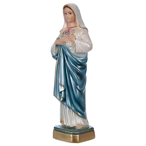 Sacro Cuore di Maria 20 cm gesso madreperlato 3