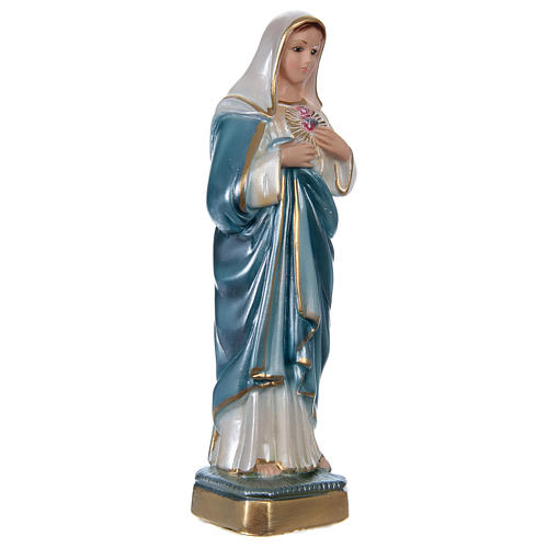 Sacro Cuore di Maria 20 cm gesso madreperlato 4