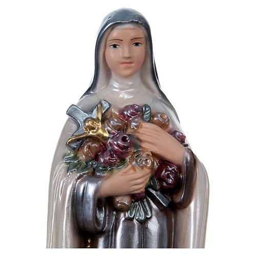 Saint Theresa From Avila, 20 cm in plaster with mother of pearl 2