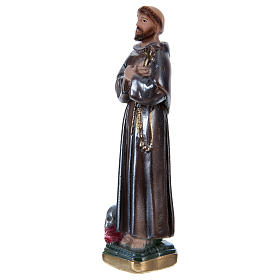 St Francis 15 cm in mother-of-pearl plaster