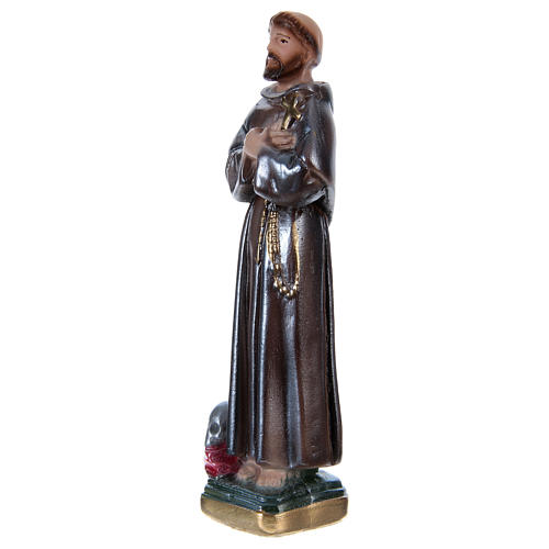 St Francis 15 cm in mother-of-pearl plaster 2