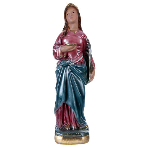 Saint Lucy 15 cm Statue, in plaster with mother of pearl 1
