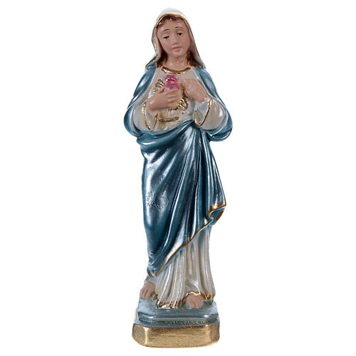 Heiligstes Herz Mariä 15cm perlmuttartigen Gips 1