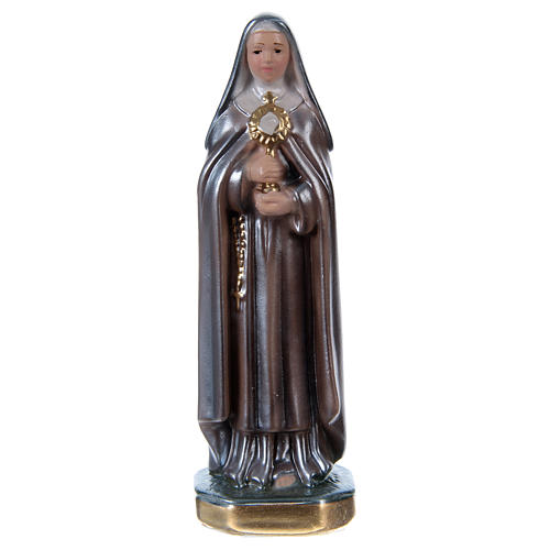 St. Clare 15 cm Statue, in plaster with mother of pearl 1