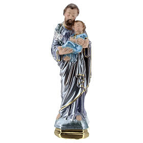 St. Joseph, 15 cm in plaster with mother of pearl