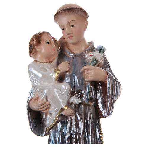 Saint Anthony of Padua, 25 cm in plaster with mother of pearl 2