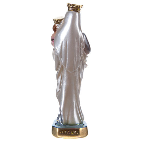 Madonna of Mount Carmel Statue, 15 cm in plaster with mother of pearl 3