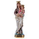 Madonna of Mount Carmel Statue, 15 cm in plaster with mother of pearl s1