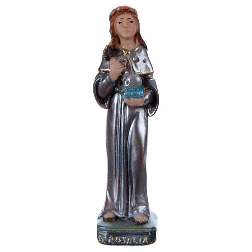 St. Rosalia Figurine, 15 cm in plaster with mother of pearl 1