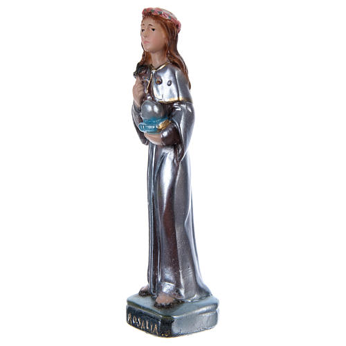 St. Rosalia Figurine, 15 cm in plaster with mother of pearl 2
