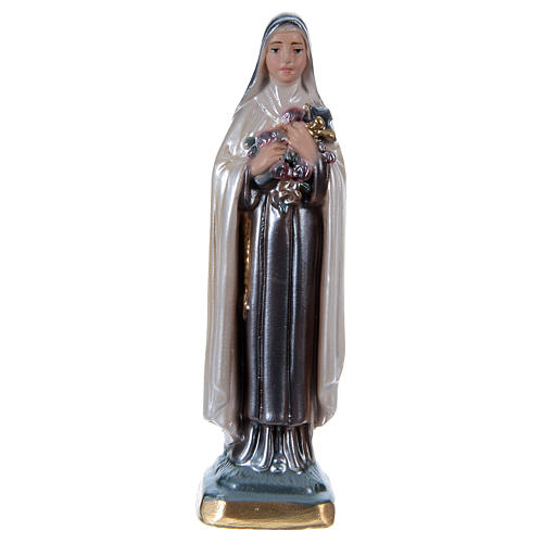 St Theresa in mother-of-pearl plaster h 15 cm 1