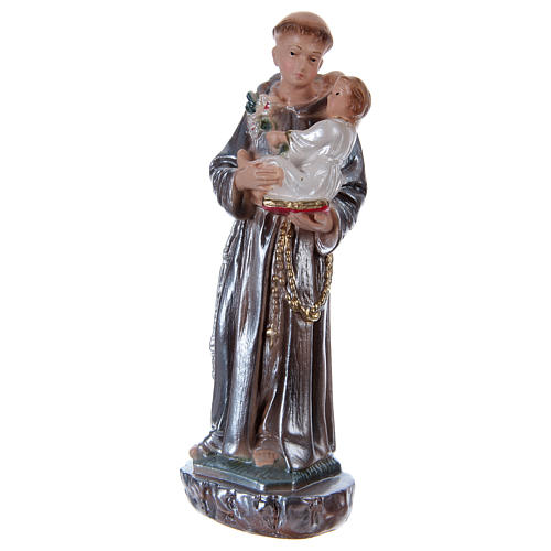 Heiliger Anton mit Kind 15cm perlmuttartigen Gips 2