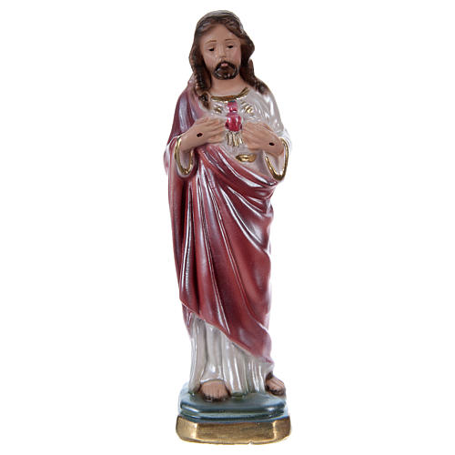 Sacred Heart of Jesus in mother-of-pearl plaster h 15 cm 1