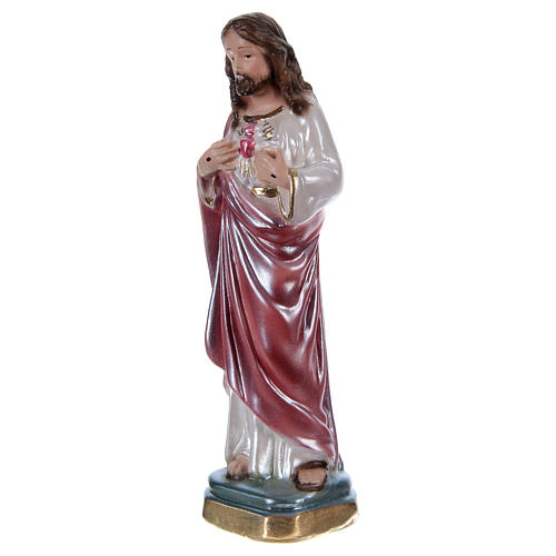 Sacred Heart of Jesus in mother-of-pearl plaster h 15 cm 2