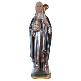 Statue of St Bridget in mother-of-pearl plaster h 20 cm