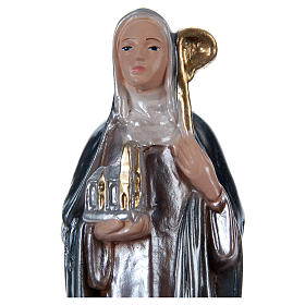 Statue of St Bridget in mother-of-pearl plaster h 20 cm