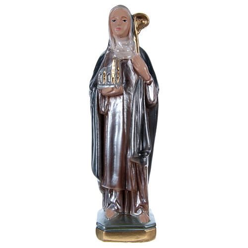 Statue of St Bridget in mother-of-pearl plaster h 20 cm 1