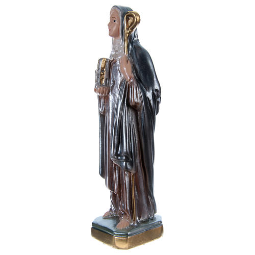 Statue of St Bridget in mother-of-pearl plaster h 20 cm 3