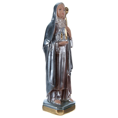 Statue of St Bridget in mother-of-pearl plaster h 20 cm 4
