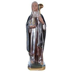 Statua gesso madreperlato Santa Brigitta 20 cm