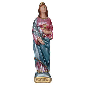 Estatua Santa Lucía yeso nacarado 20 cm