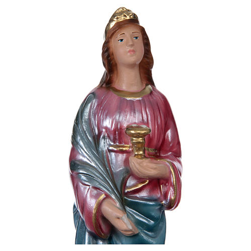 Estatua Santa Lucía yeso nacarado 20 cm 2