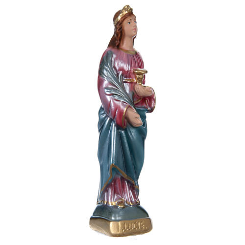 Estatua Santa Lucía yeso nacarado 20 cm 4