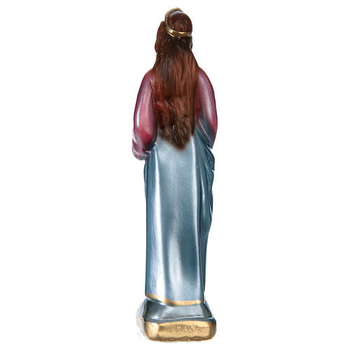 Estatua Santa Lucía yeso nacarado 20 cm 5