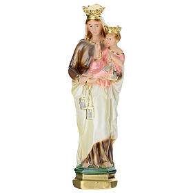 Statue of Our Lady of Carmel in mother-of-pearl plaster h 20 cm