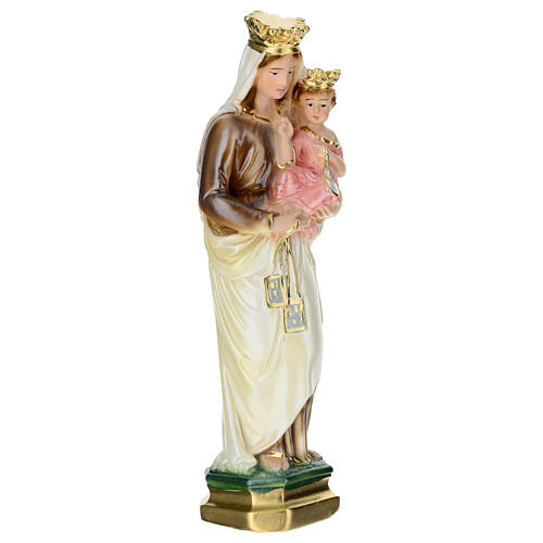 Statue of Our Lady of Carmel in mother-of-pearl plaster h 20 cm 2