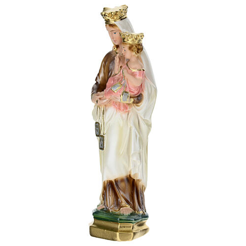 Statue of Our Lady of Carmel in mother-of-pearl plaster h 20 cm 3