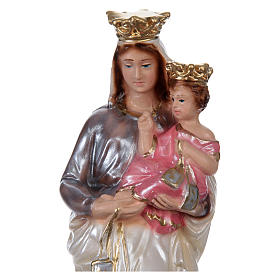 Statue of Our Lady of Mt. Carmel 20 cm, in plaster with mother of pearl effect