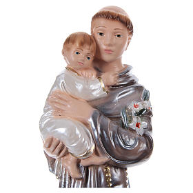 Saint Anthony of Padua with Child, 20 cm in plaster with mother of pearl