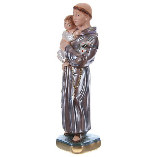 Saint Anthony of Padua with Child, 20 cm in plaster with mother of pearl 3