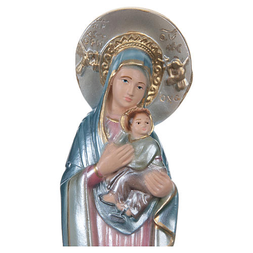 Mary of Perpetual Help Statue, 20 cm in plaster with mother of pearl 2